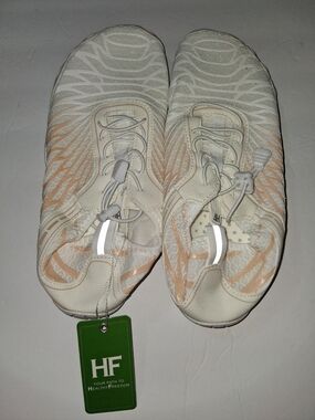 HF White & Peach Athletic Sneakers NWT